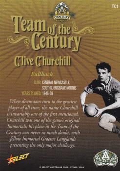 2008 NRL Centenary - Team of the Century #TC1 Clive Churchill Back